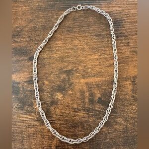Silver Figaro Chain Necklace with Polished Finish